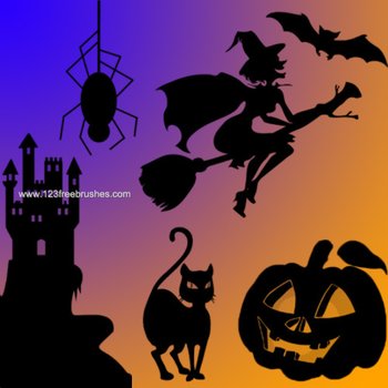 Halloween cat spider pumpkin