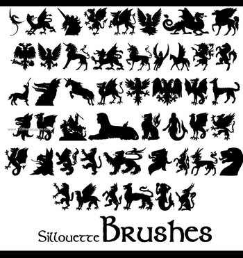 Mythology Silhouettes Unicorn – Griffin – Pegasus – Double-Headed Eagle – Mermaid
