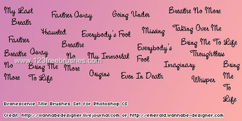 Evanescence Lyrics