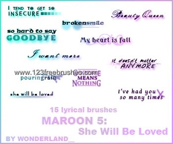Maroon 5 – She Will Be Loved Lyrics
