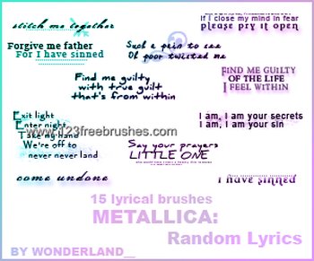 Metallica Random Lyrics