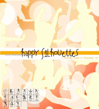 Happy Women Silhouettes