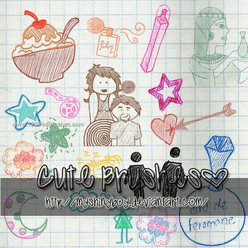 Doodle Children Drawing People and Shapes