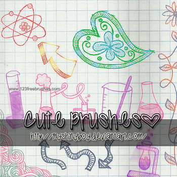 Doodle Children Drawing Science Elements