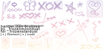 Handwritten X Mark and Arrows