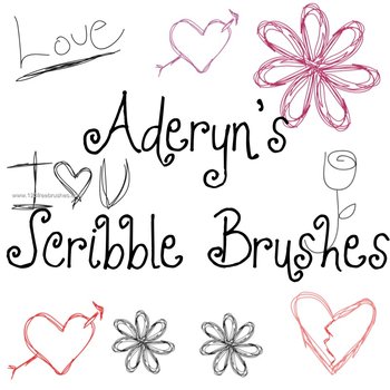 Ink Scribble Flowers and Heart