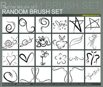 Vector Scribbles Stars – Heart – Flowers – Snails