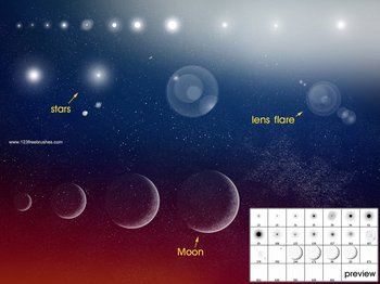 Moon – Stars and Lens Flare