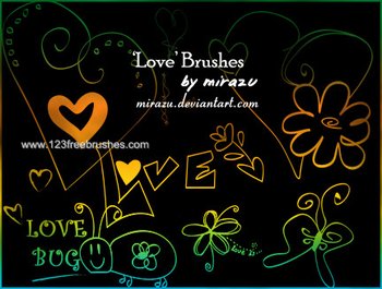 Love Heart and Flowers