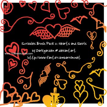 Scribble Hearts Swirls