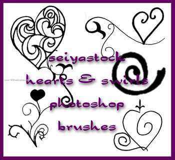 Valentine Hearts and Swirls