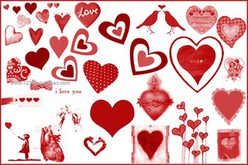 Valentines Love Hearts and Anatomical Heart