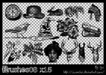 Vintage Flowers – Deer Head – Birds – Clock – Woman – Headdress