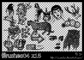 Vintage Woman Face – Birds – Tiger – Hand – Clock – Deer