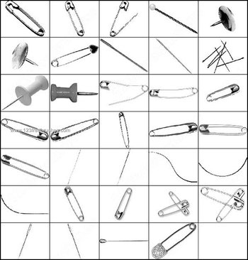 Safety Pins and Sewing Needle Photoshop Brushes