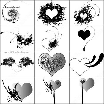 Grunge and Winged Heart Brushes