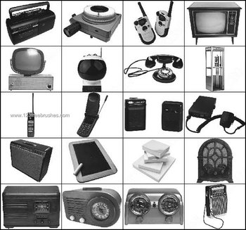Radio – Record – Mobile Phone – Cell Phone Brushes Photoshop
