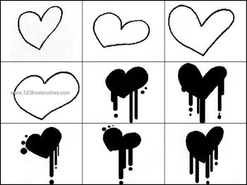 Dripping Hearts Brushes