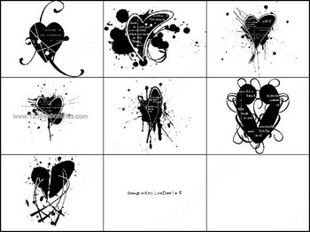 Valentines Splatter Hearts Brushes