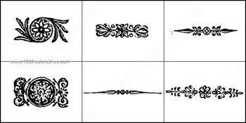 Book Ornaments Brushes