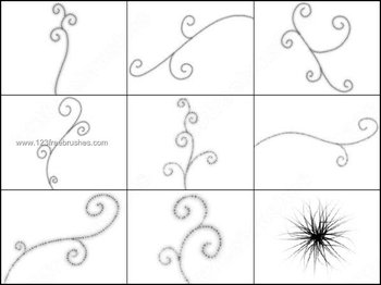 Dashed Line Swirls and Sparkles Brushes
