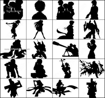 Anime and Manga Silhouettes Brush Pack