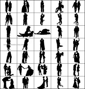 Romantic Silhouette Brushes – Love Couple