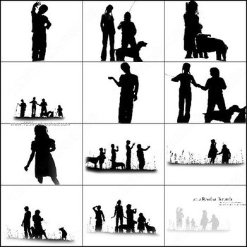 Family Silhouettes Photoshop Brushes