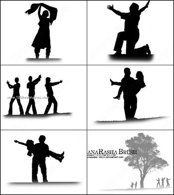 Couple Silhouette Photoshop Brushes