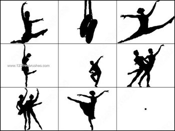 Ballet Dancer Silhouettes Brushes Photoshop