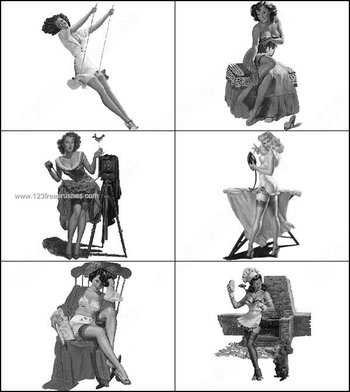 Pin Up Girls Brushes Photoshop