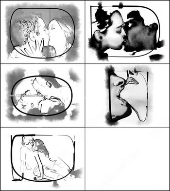 Couple Kissing Brushes