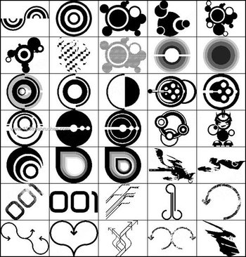 Photoshop Shape Brushes Arrows – Circle – Heart