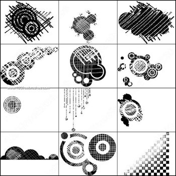 Grunge Vector Circle Shapes Brush