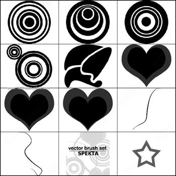 Star – Circle – Heart Shape Brushes Photoshop Download