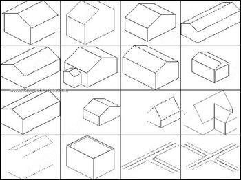 Pixel Art Brush Set House Shapes Template