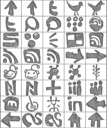 Grungy Watercolor Social Media Symbols Brushes