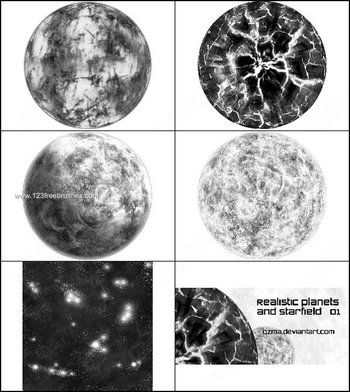 Space Planets Moon – Stars Brushes