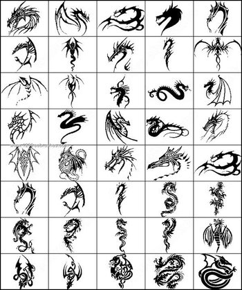 Tribal Animal Dragon Tattoo Brushes Photoshop
