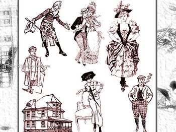Vintage People – Umbrella Brushes for Photoshop
